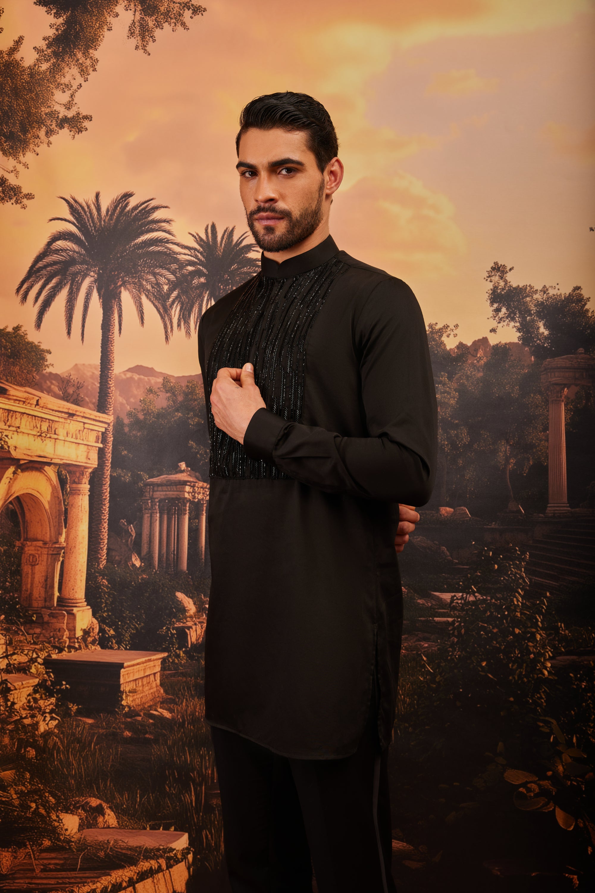 Baronial Black Kurta