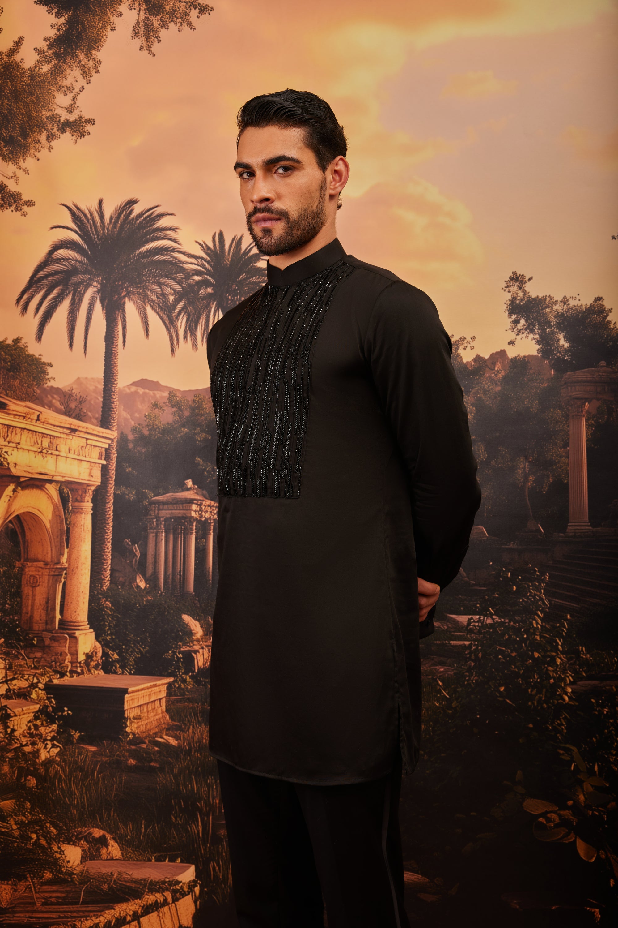 Baronial Black Kurta